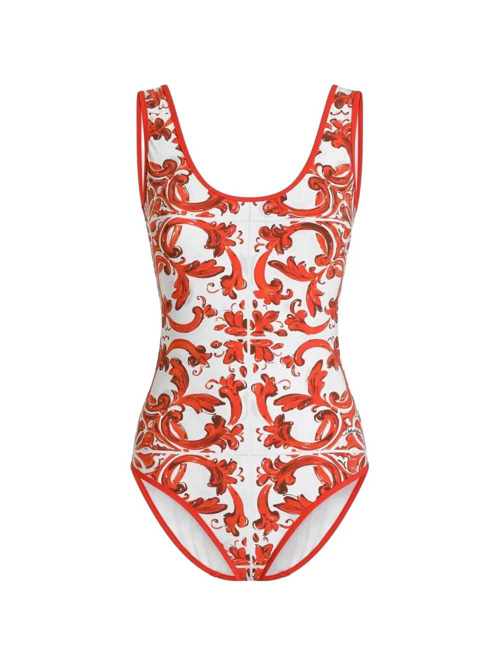 Dolce & Gabbana Women One-Piece Swimsuit With Majolica Print