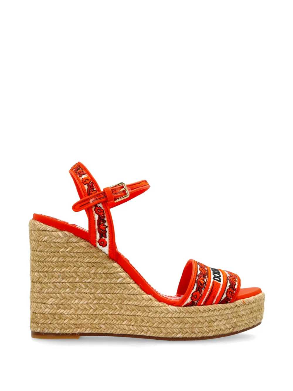 Dolce & Gabbana Women Embroidered Logo Wedge Sandals DOLCE & GABBANA