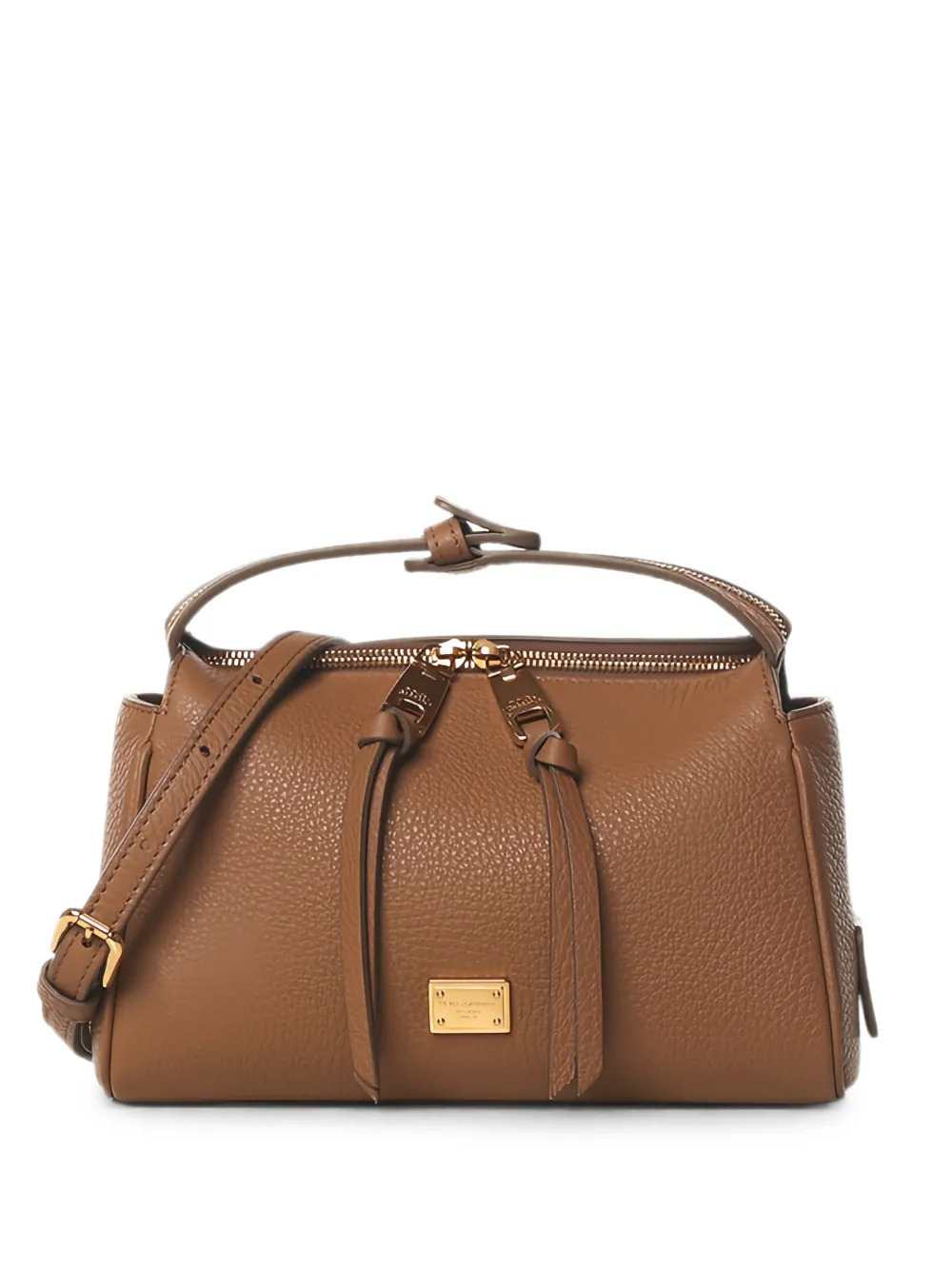 Dolce & Gabbana Women Vittoria Leather Tote Bag With Logo Plaque DOLCE & GABBANA