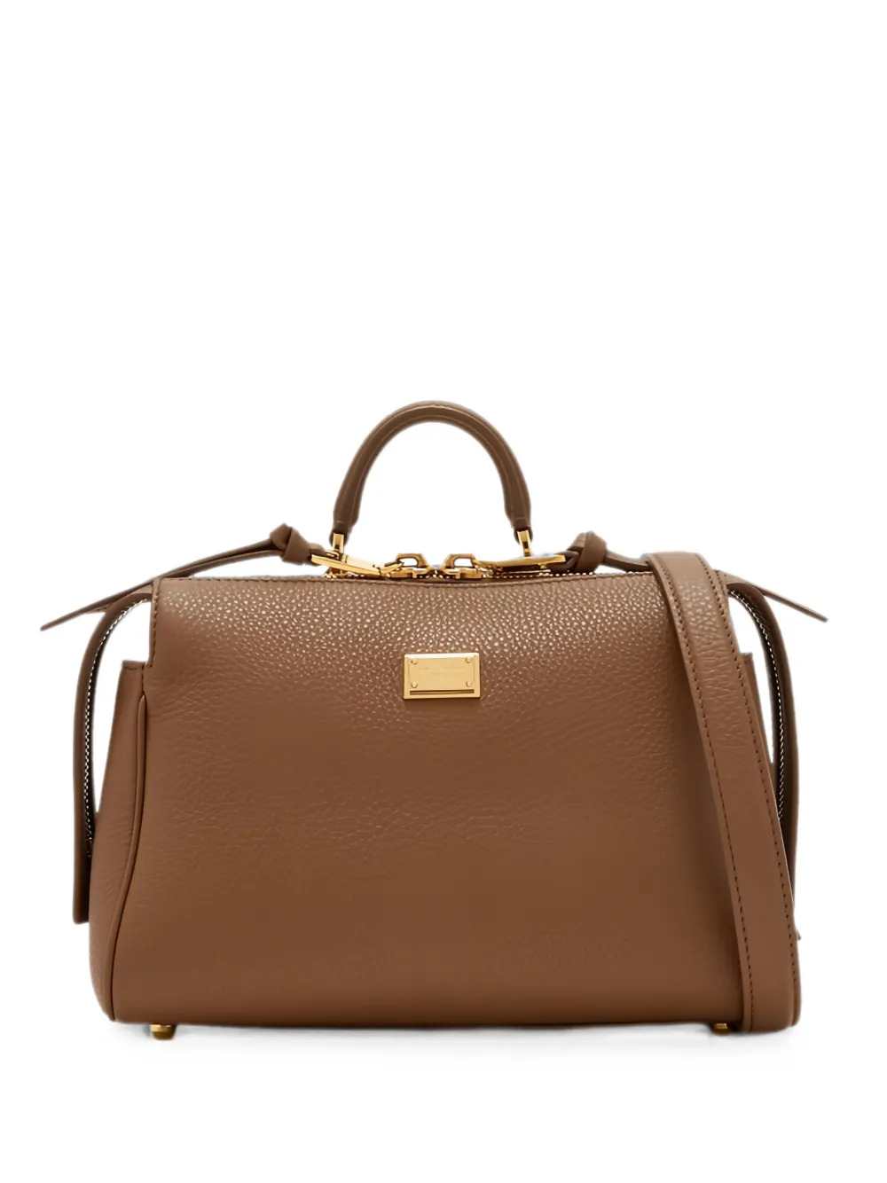 Dolce & Gabbana Women Vittoria Leather Tote Bag With Logo Plaque DOLCE & GABBANA