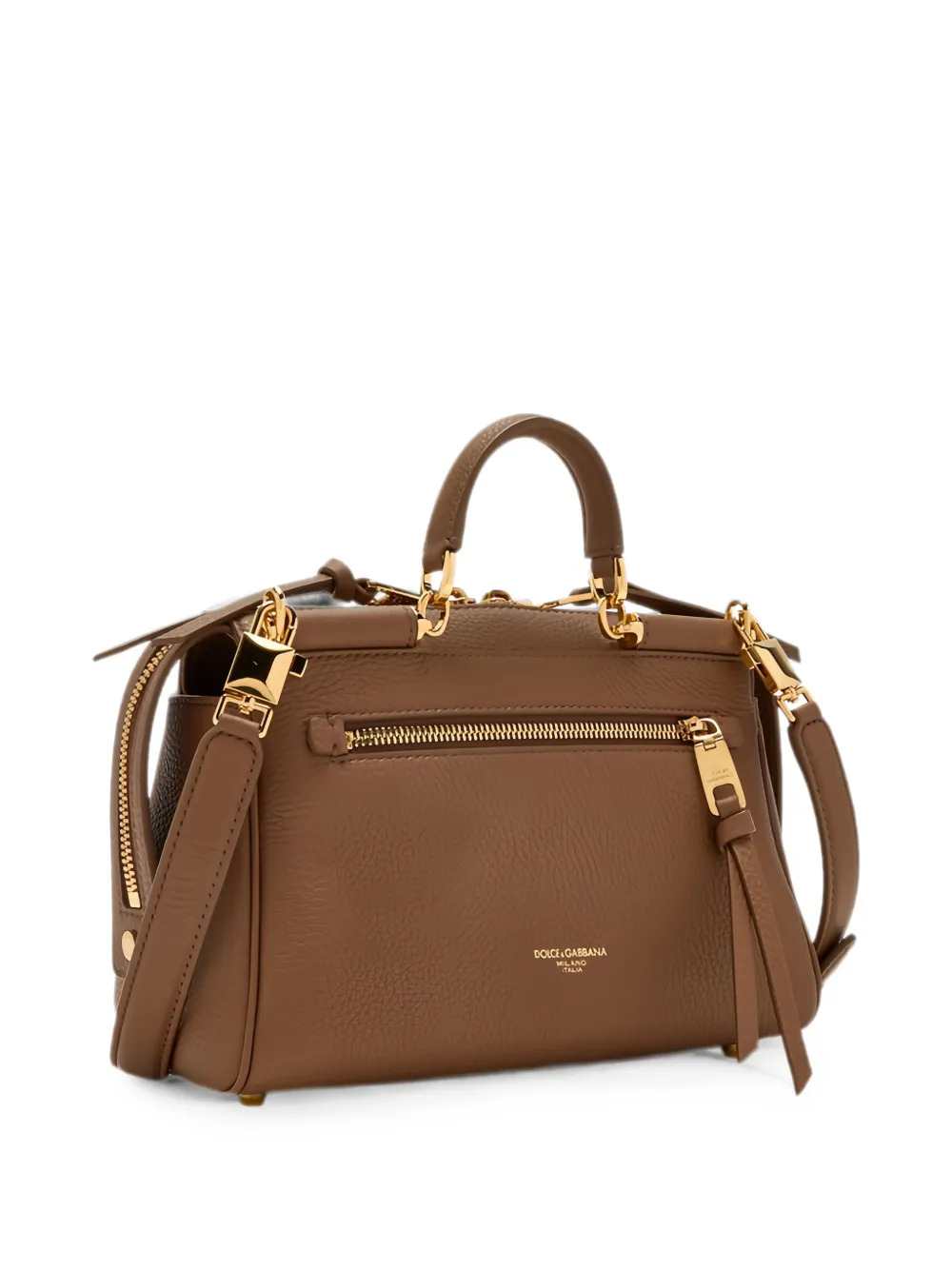 Dolce & Gabbana Women Vittoria Leather Tote Bag With Logo Plaque DOLCE & GABBANA