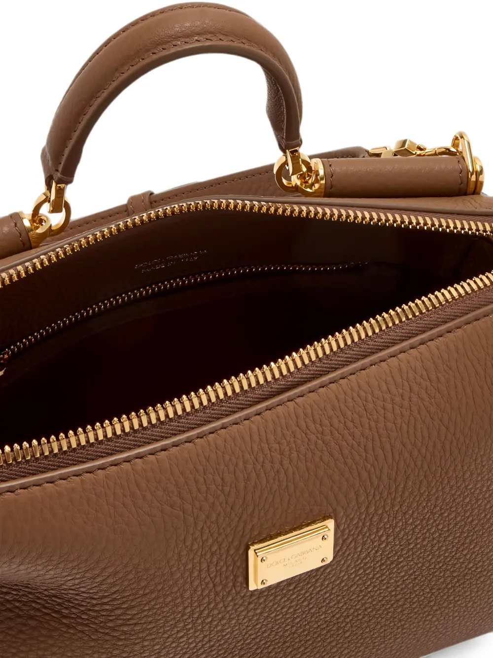 Dolce & Gabbana Women Vittoria Leather Tote Bag With Logo Plaque DOLCE & GABBANA