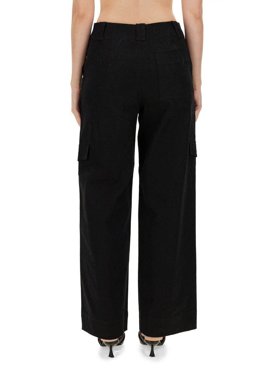 Ganni Women Herringbone Pants GANNI