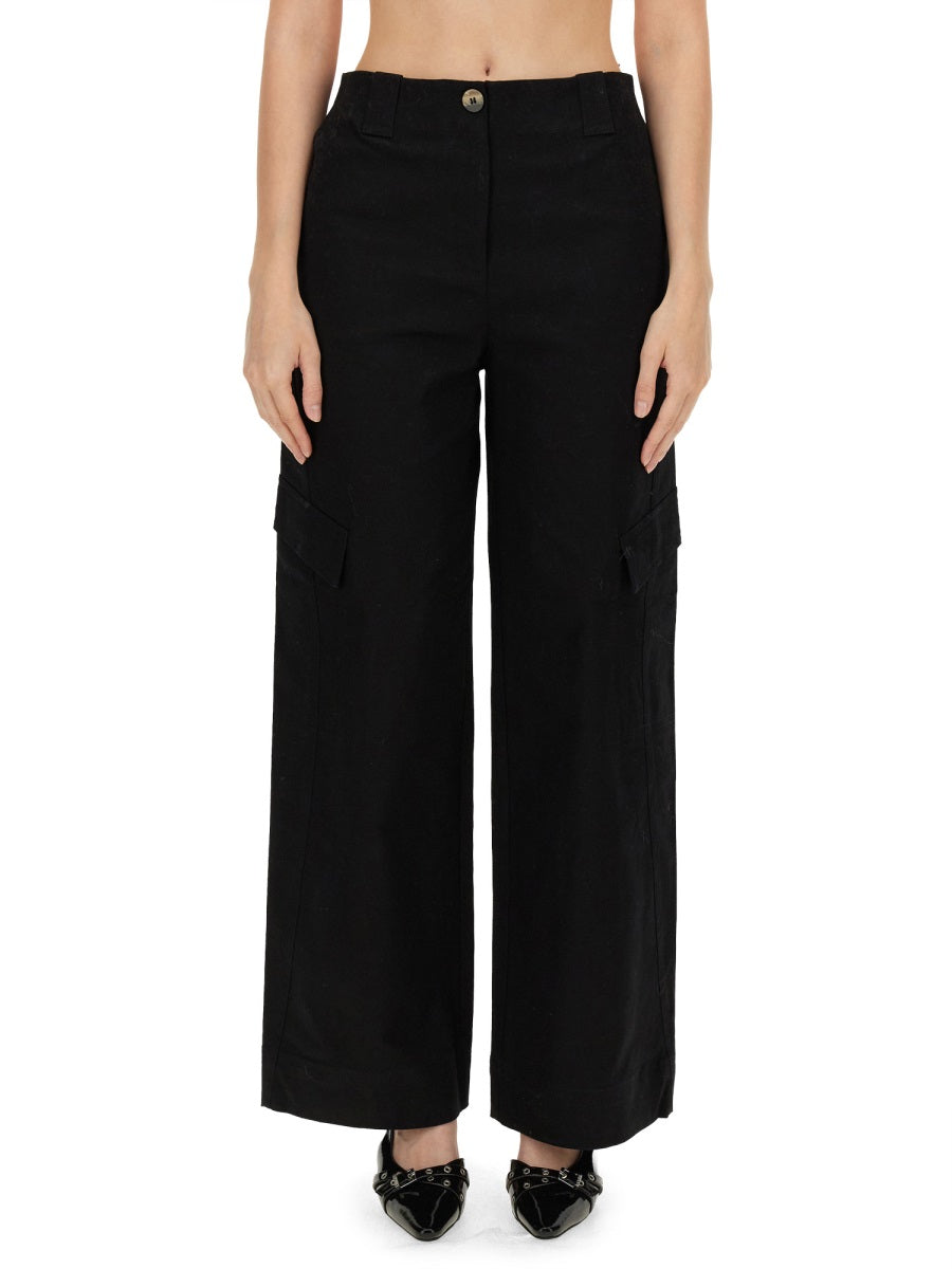 Ganni Women Herringbone Pants GANNI