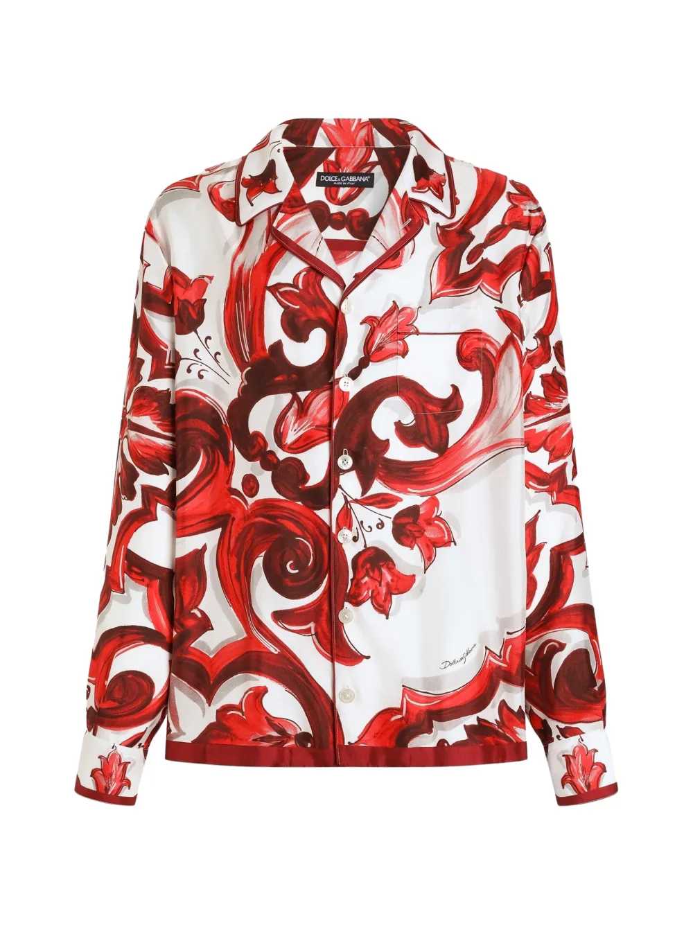 Dolce & Gabbana Men Vanity Twill Shirt With Majolica Print DOLCE & GABBANA
