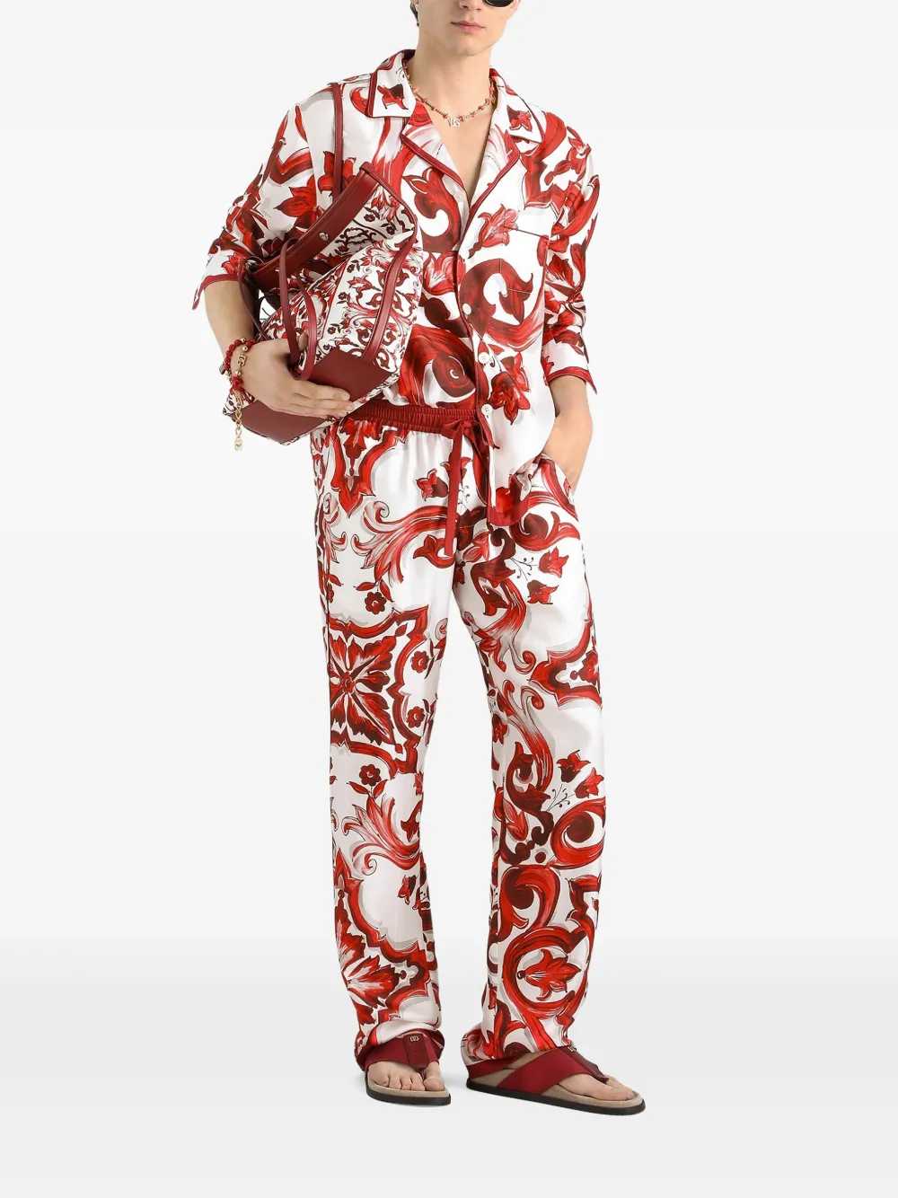 Dolce & Gabbana Men Vanity Twill Shirt With Majolica Print DOLCE & GABBANA