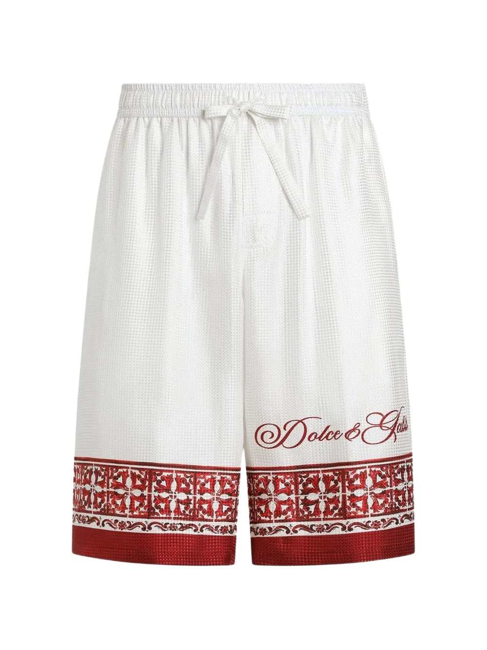 Dolce & Gabbana Men Vanity Bermuda Shorts In Jacquard Twill With A Majolica Print DOLCE & GABBANA