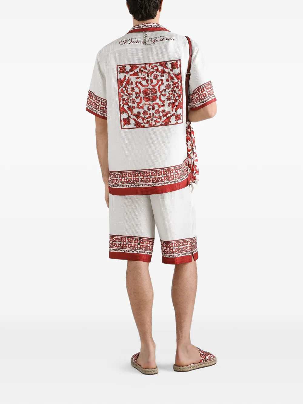 Dolce & Gabbana Men Vanity Bermuda Shorts In Jacquard Twill With A Majolica Print DOLCE & GABBANA