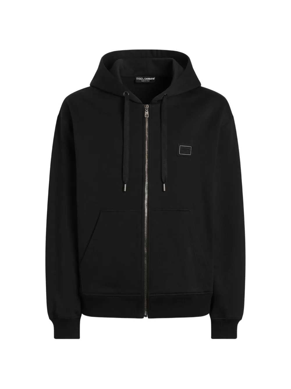 Dolce & Gabbana Men Cotton Hoodie With Logo Plaque DOLCE & GABBANA