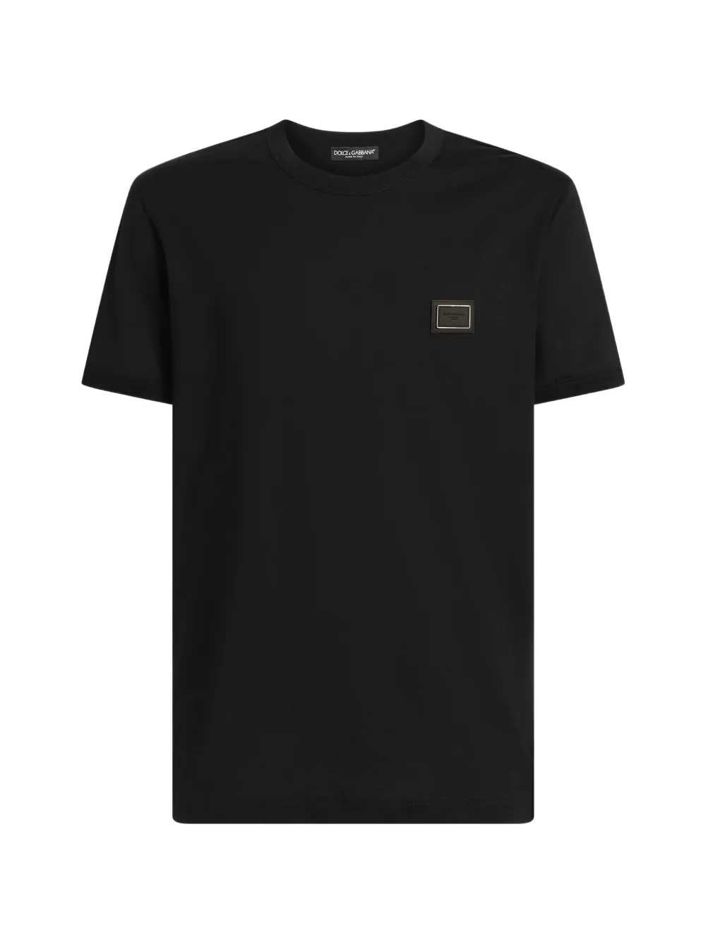 Dolce & Gabbana Men Cotton T-Shirt With Logo Plaque DOLCE & GABBANA