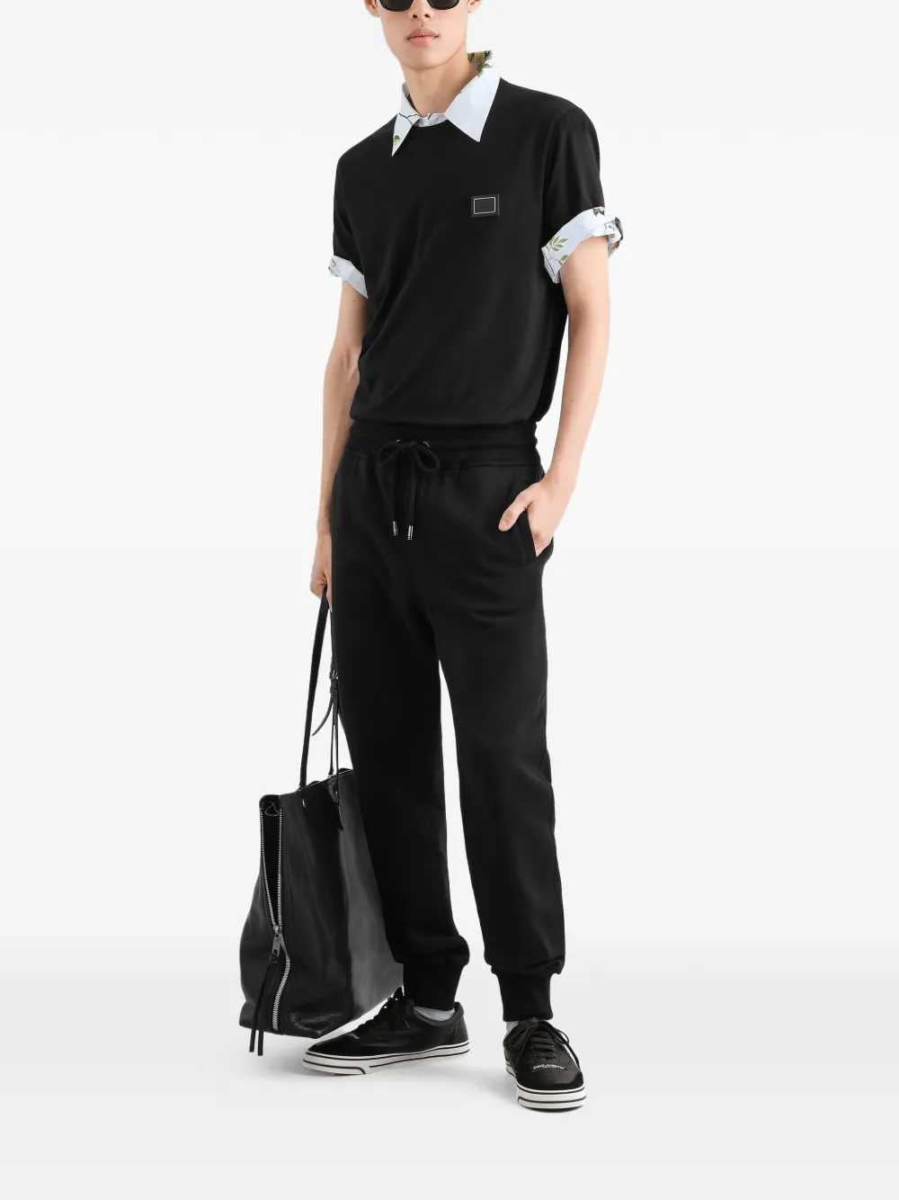 Dolce & Gabbana Men Cotton T-Shirt With Logo Plaque DOLCE & GABBANA