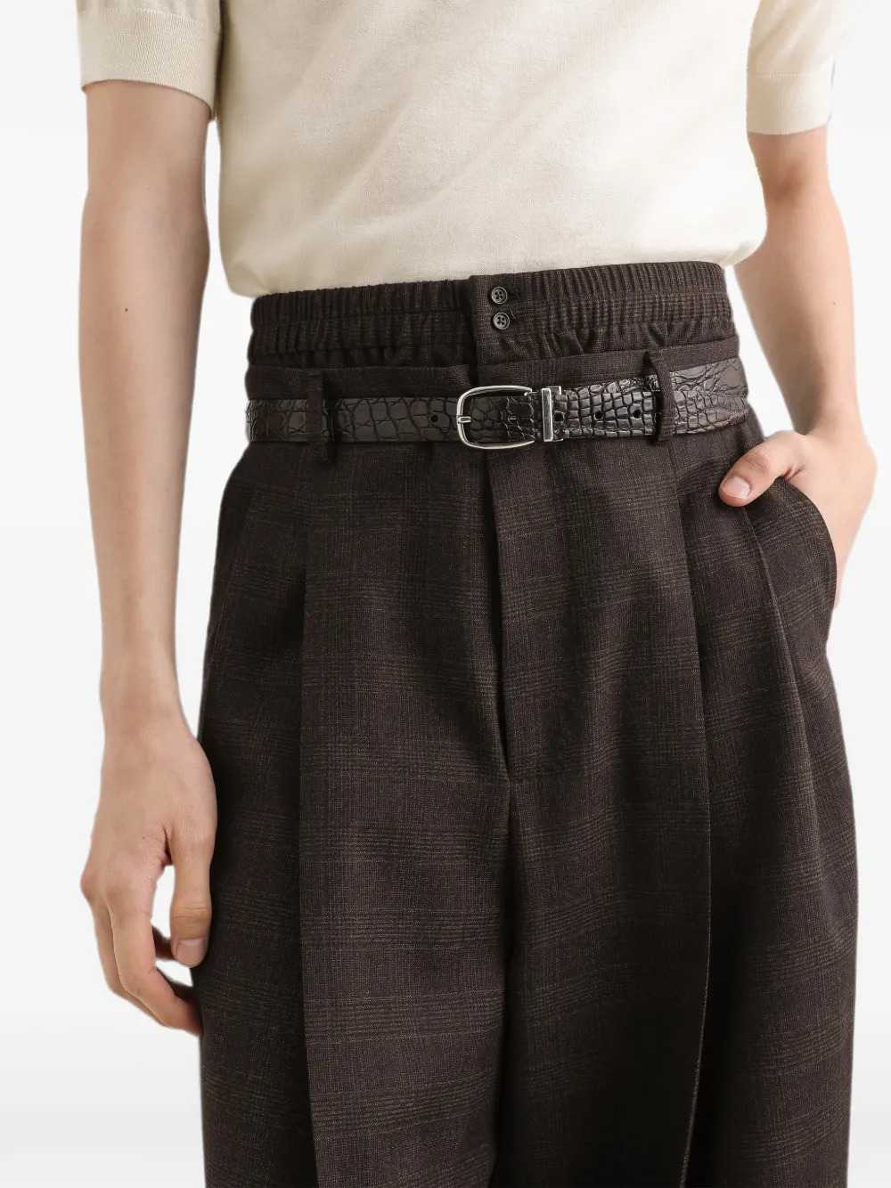 Dolce & Gabbana Men Glen Wool Check Trousers DOLCE & GABBANA