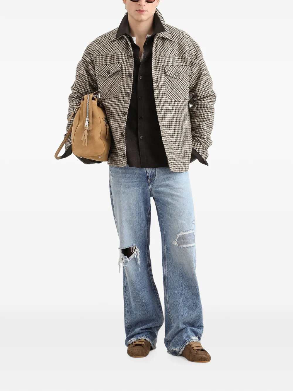 Dolce & Gabbana Men Glen Plaid Shirt DOLCE & GABBANA