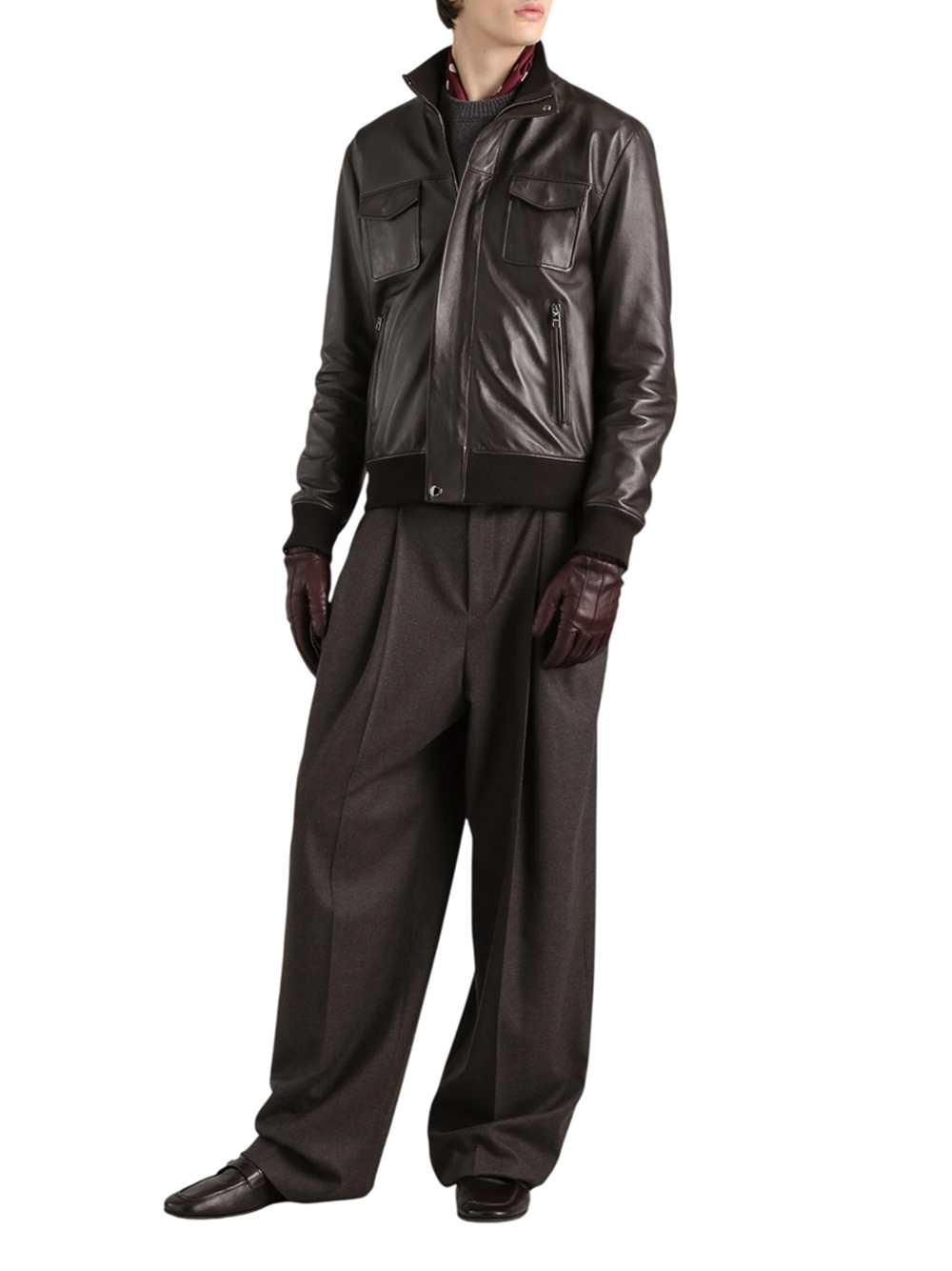 Dolce & Gabbana Men Lambskin Bomber Jacket DOLCE & GABBANA