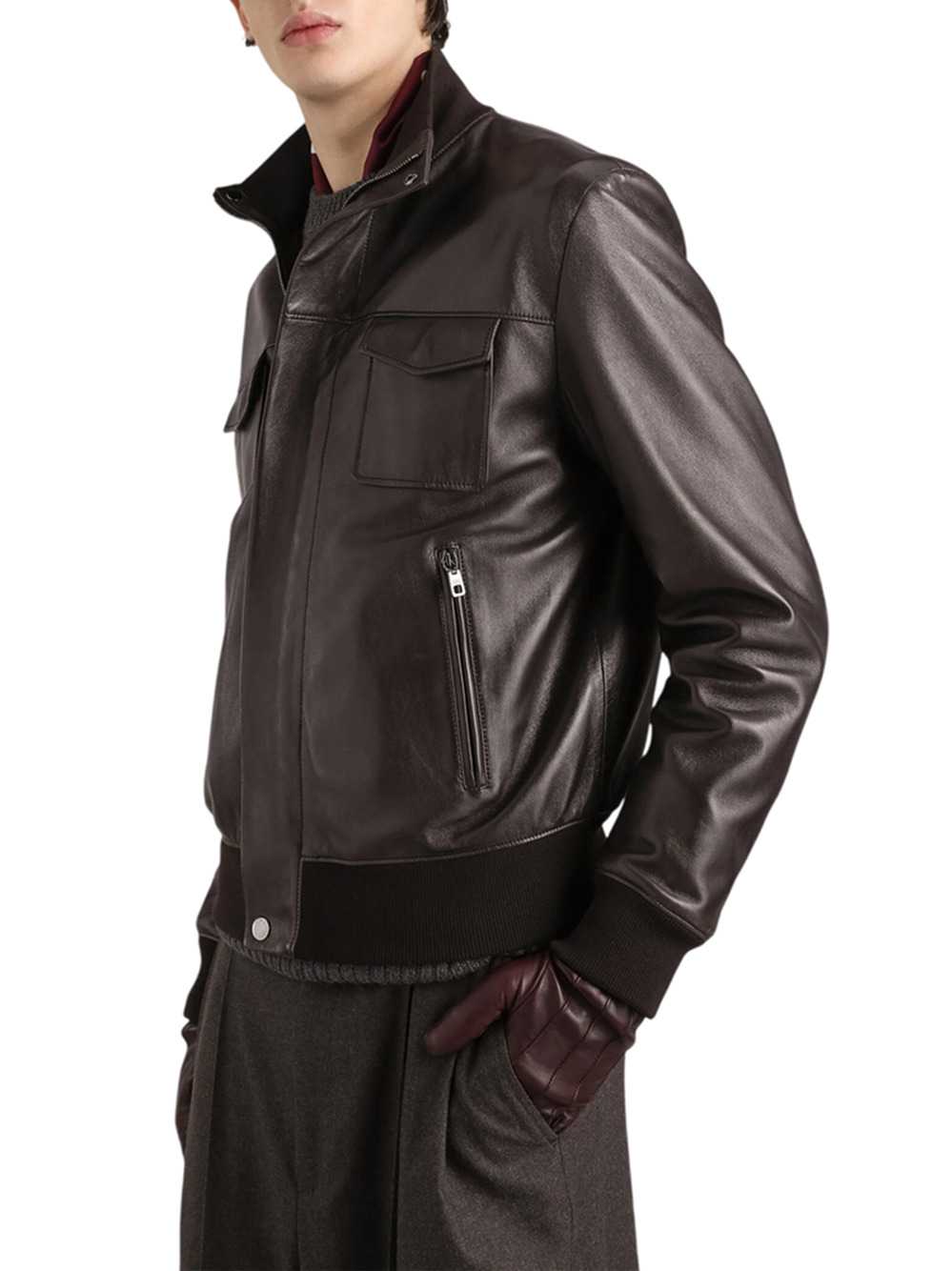 Dolce & Gabbana Men Lambskin Bomber Jacket DOLCE & GABBANA