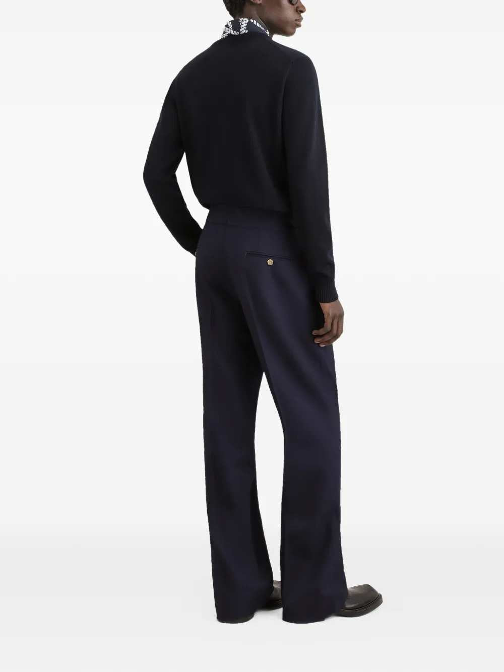 Dolce & Gabbana Men Embroidered Plain-Knit Sweater DOLCE & GABBANA