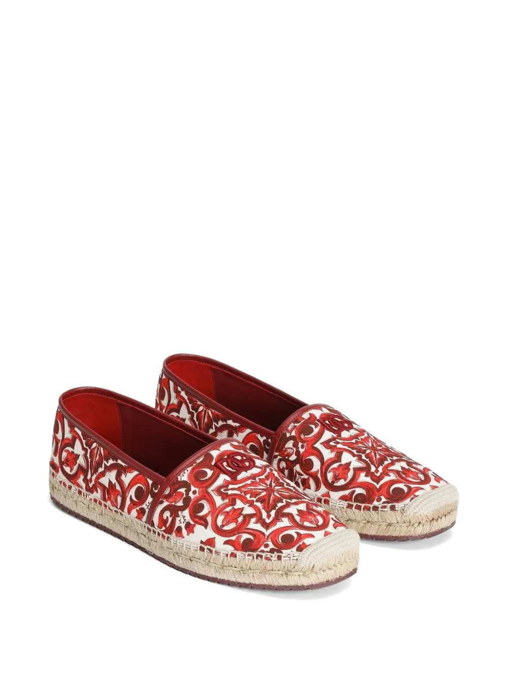 Dolce & Gabbana Men Canvas Espadrilles With Majolica Print DOLCE & GABBANA