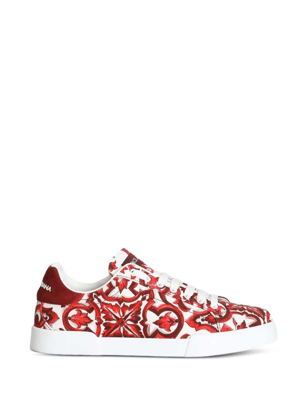 Dolce & Gabbana Men Portofino Canvas Sneakers With Majolica Print DOLCE & GABBANA