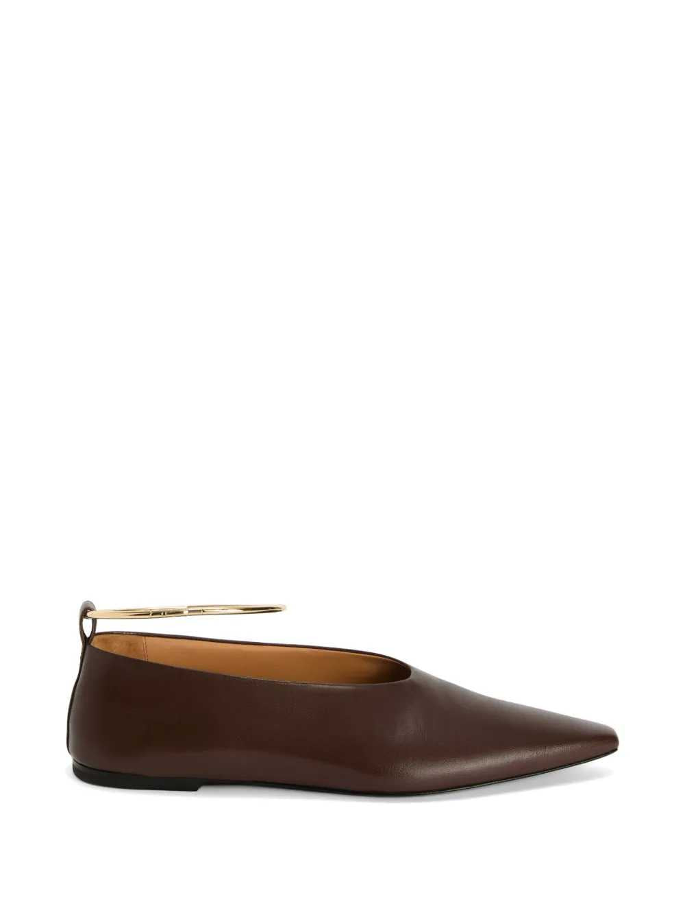 Jil Sander Women Pointed-Toe Suede Ballerinas With Removable Metal Anklet JIL SANDER