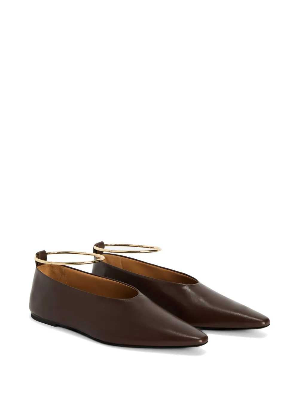 Jil Sander Women Pointed-Toe Suede Ballerinas With Removable Metal Anklet JIL SANDER