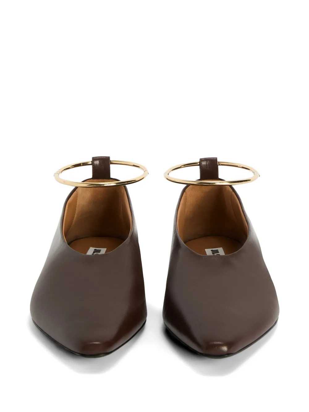 Jil Sander Women Pointed-Toe Suede Ballerinas With Removable Metal Anklet JIL SANDER