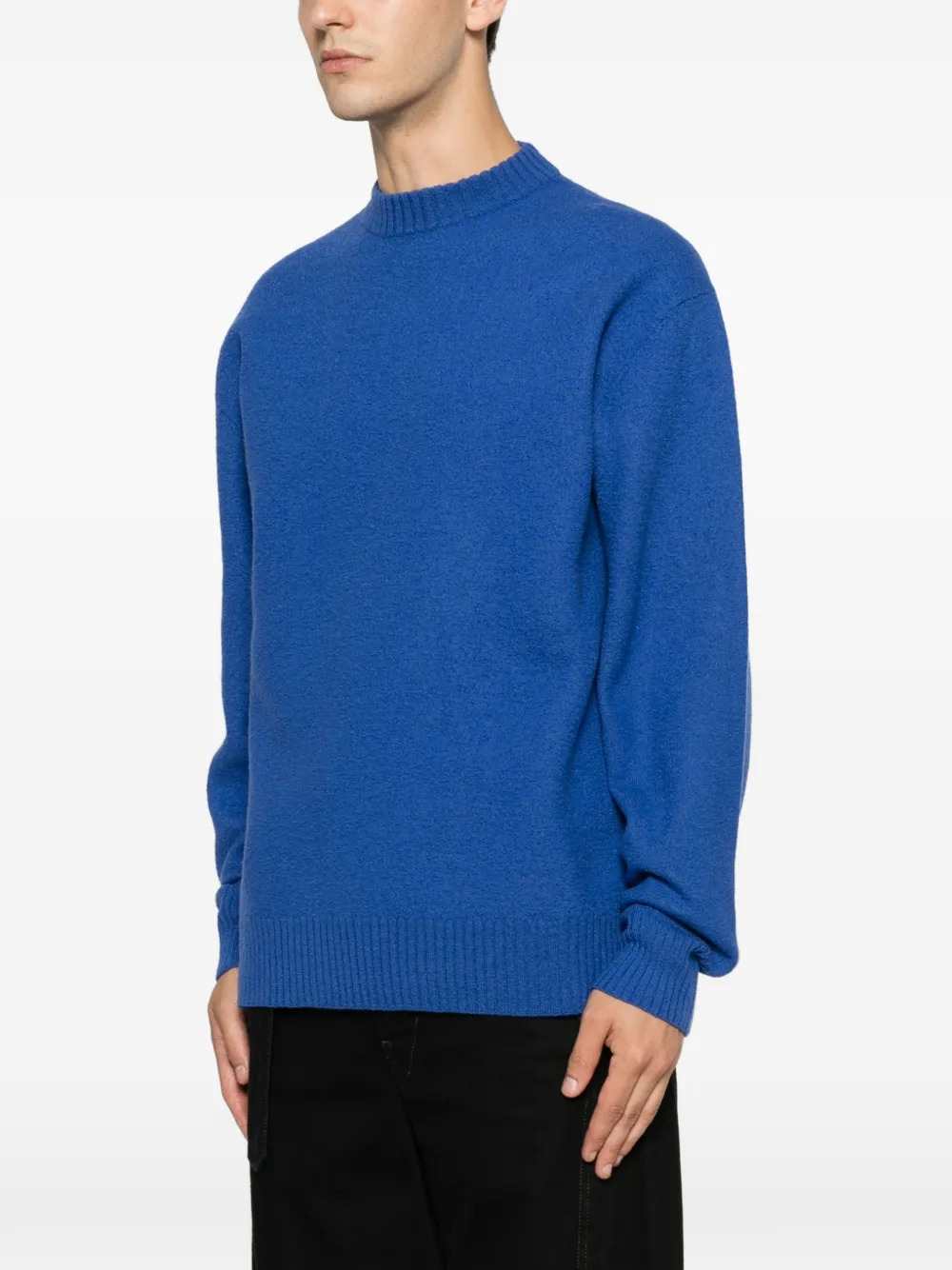 Jil Sander Men Wool Sweater With Ribbed Trim