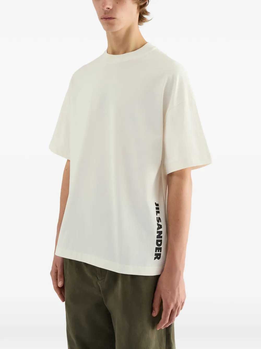 Jil Sander Men Crew-Neck T-Shirt With Printed Logo JIL SANDER
