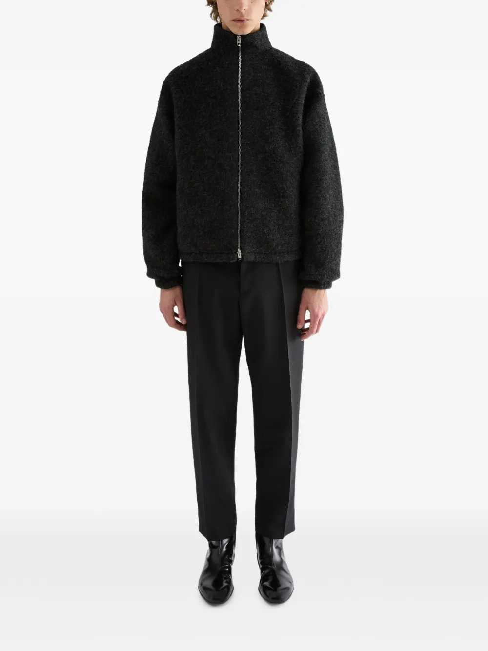 Jil Sander Men Zip-Up Wool-Blend Fleece Sweater JIL SANDER