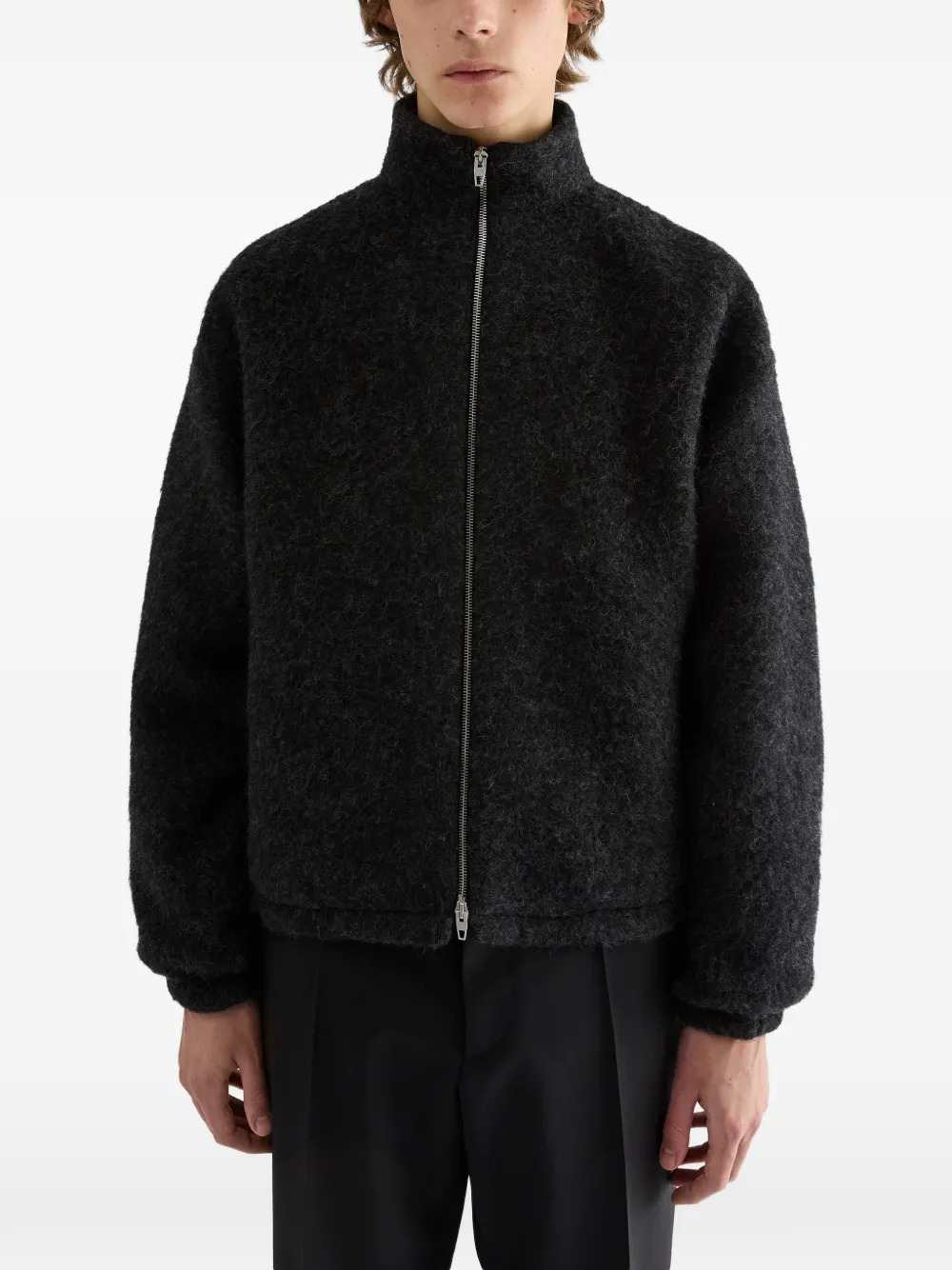 Jil Sander Men Zip-Up Wool-Blend Fleece Sweater JIL SANDER