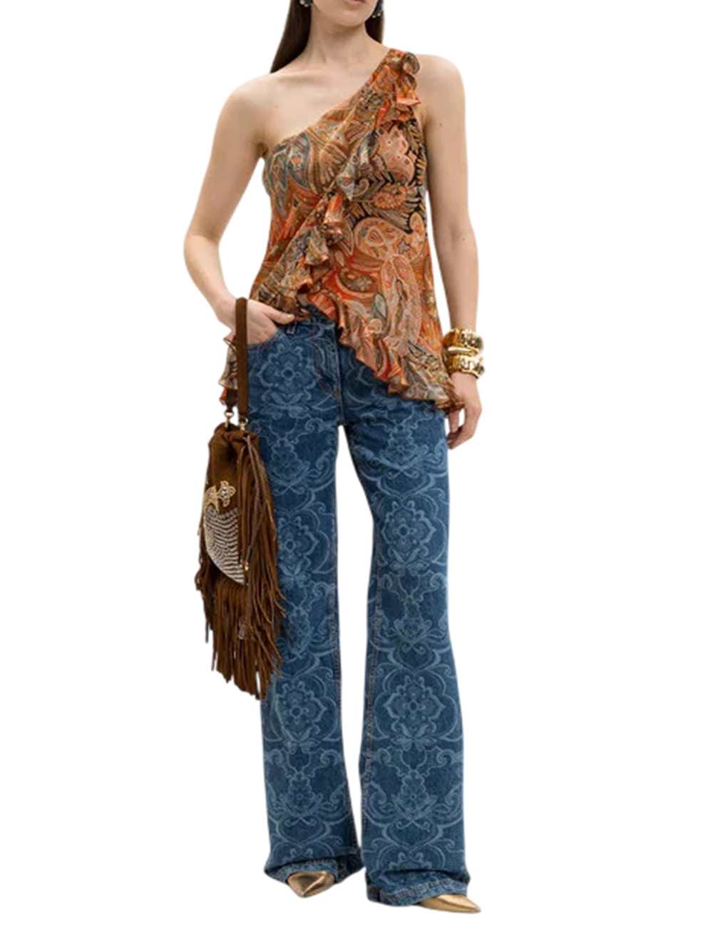 Etro Women One-Shoulder Silk Top ETRO