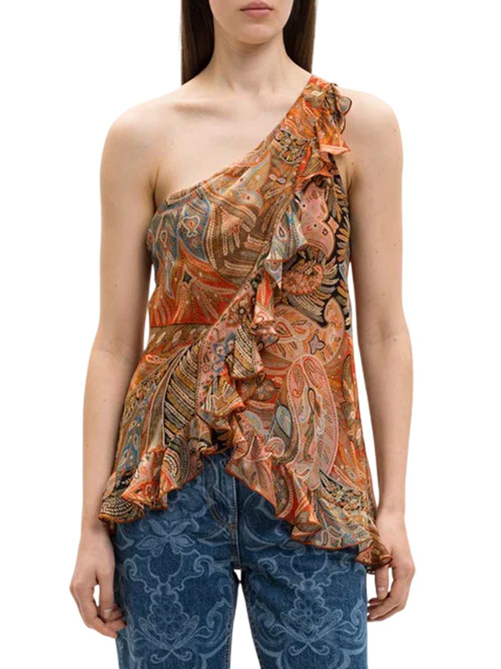 Etro Women One-Shoulder Silk Top ETRO