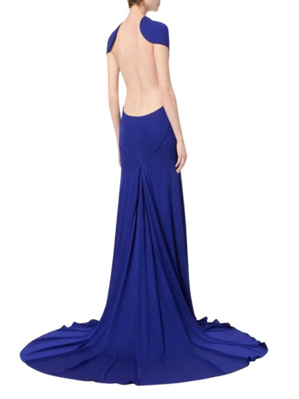 Tom Ford Women Backless Evening Dress With Cap Sleeves And Train TOM FORD