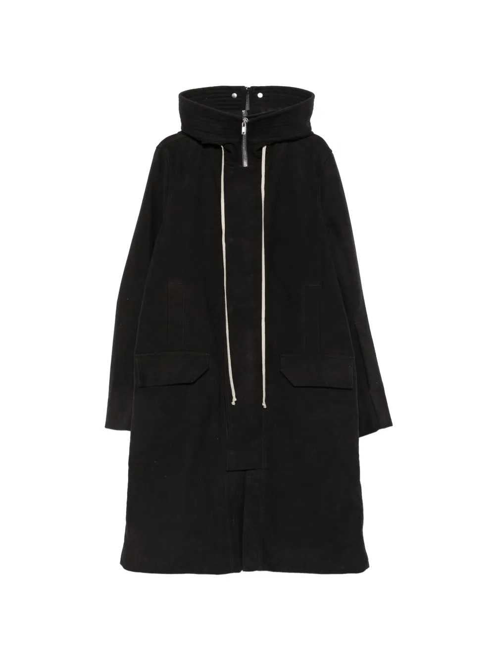 Rick Owens Men Tower Oversized Parka In Black Brushed Twill RICK OWENS