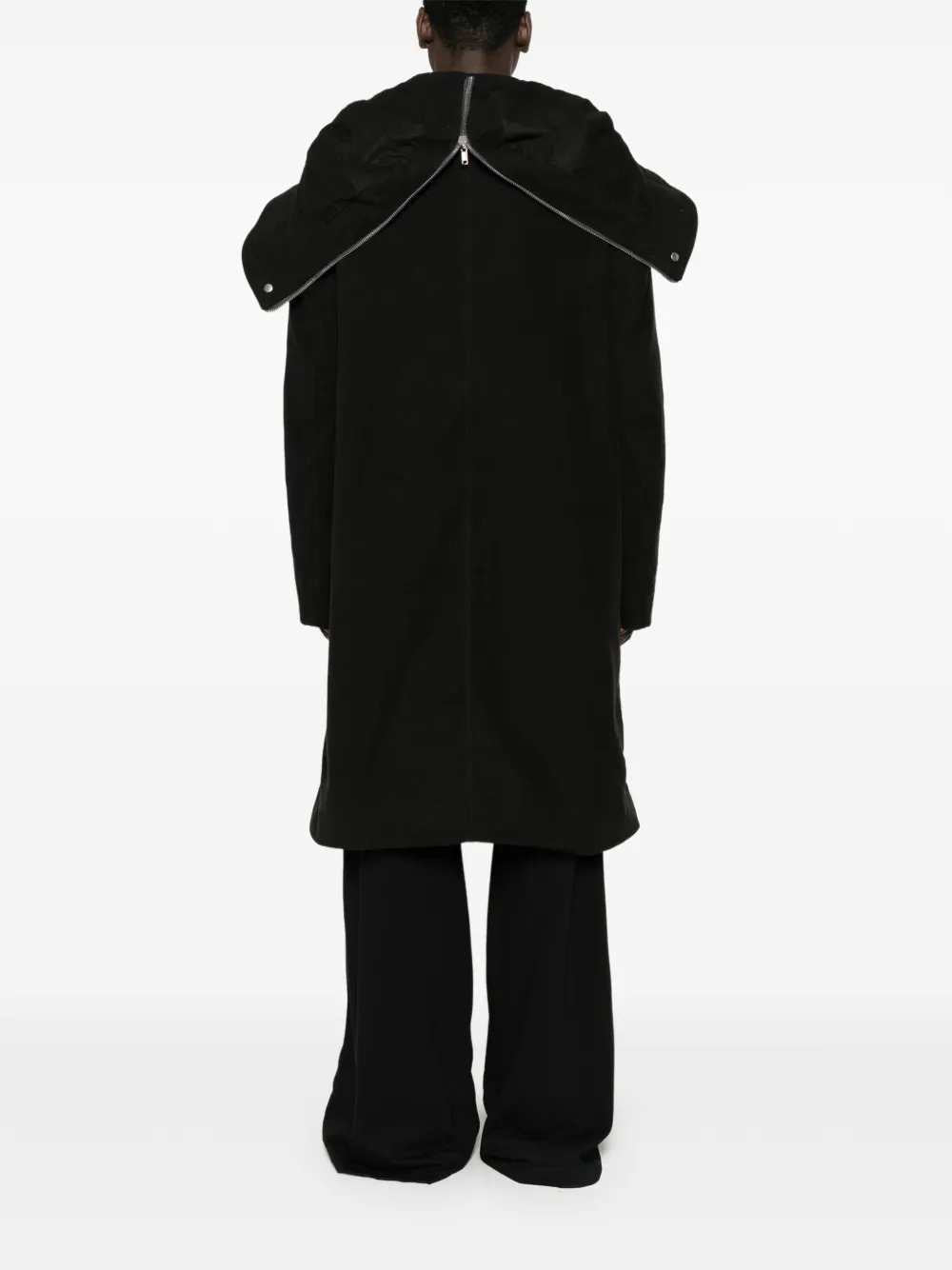 Rick Owens Men Tower Oversized Parka In Black Brushed Twill RICK OWENS