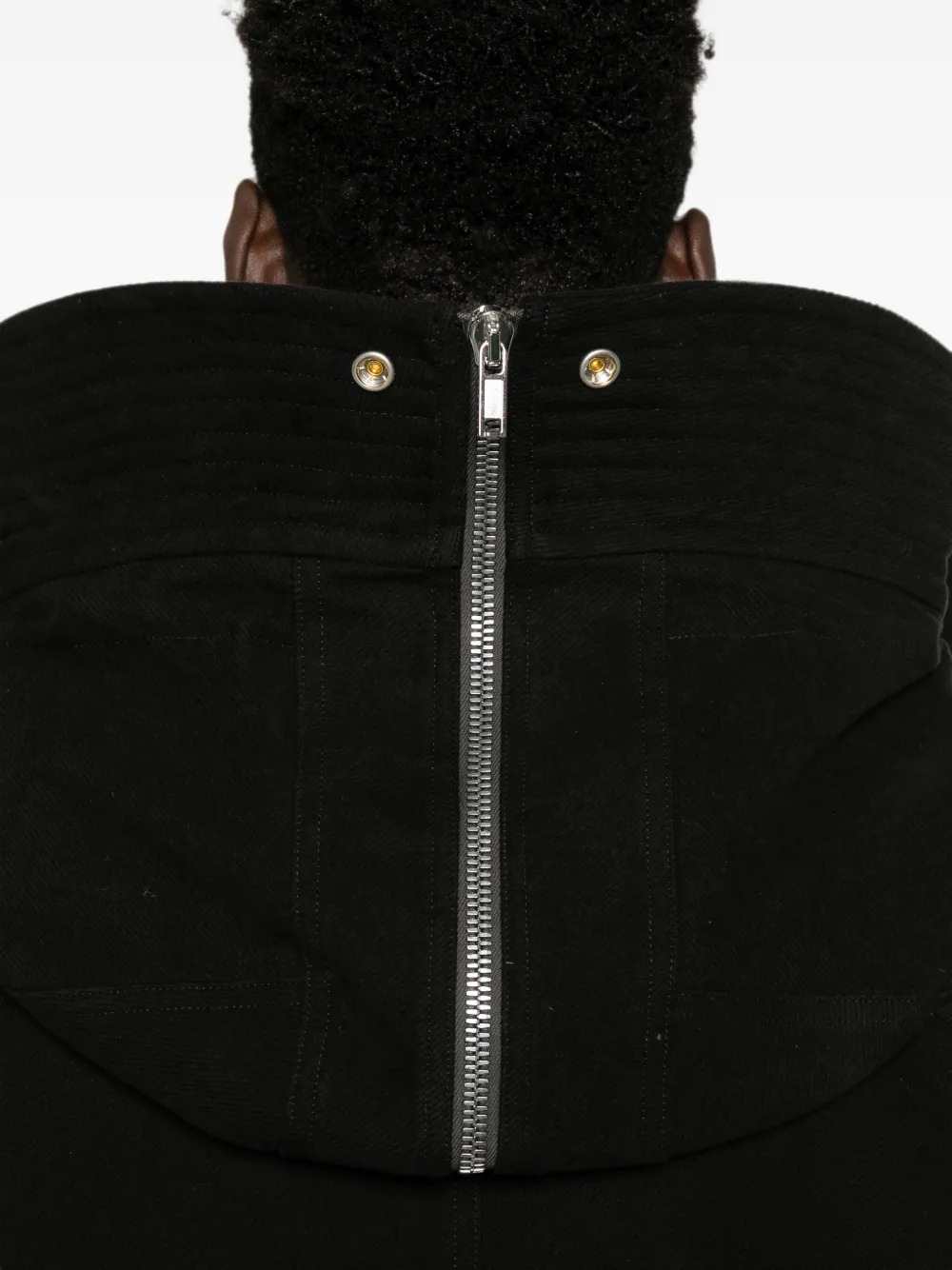 Rick Owens Men Tower Oversized Parka In Black Brushed Twill RICK OWENS