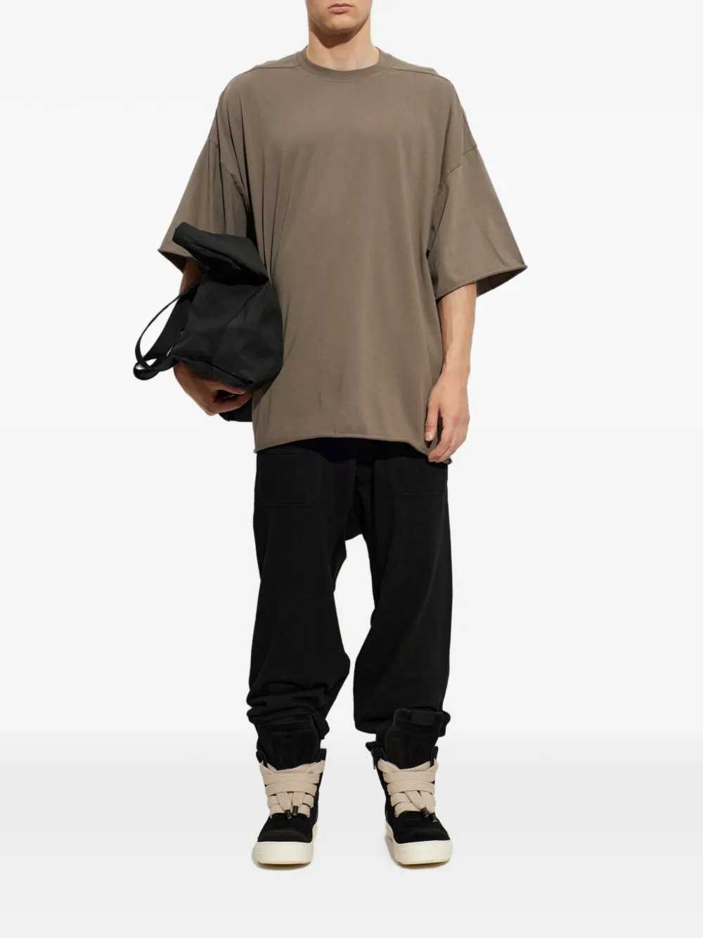 Rick Owens Men Raw-Edge Hem T-Shirt RICK OWENS