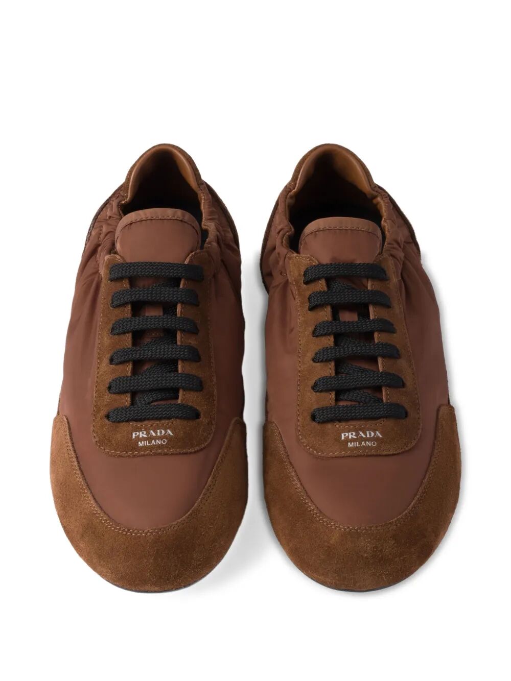 Prada Women Collapse Re-Nylon And Suede Sneakers PRADA