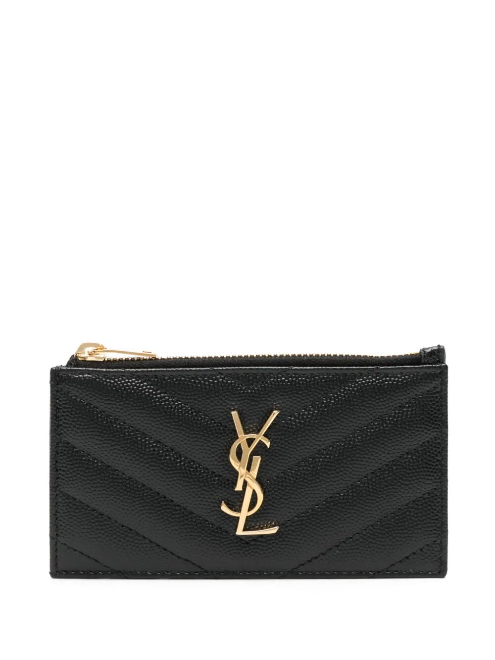 Saint Laurent Women Cassandre Matelassé Fragments Card Case In Grain De Poudre Leather SAINT LAURENT