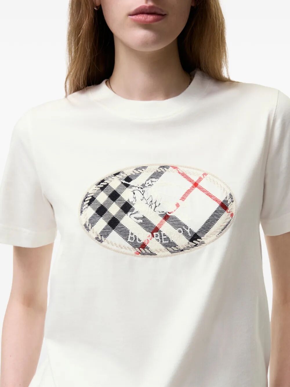 Burberry Women T-Shirt In Cotone Check Con Knigh Stamp BURBERRY