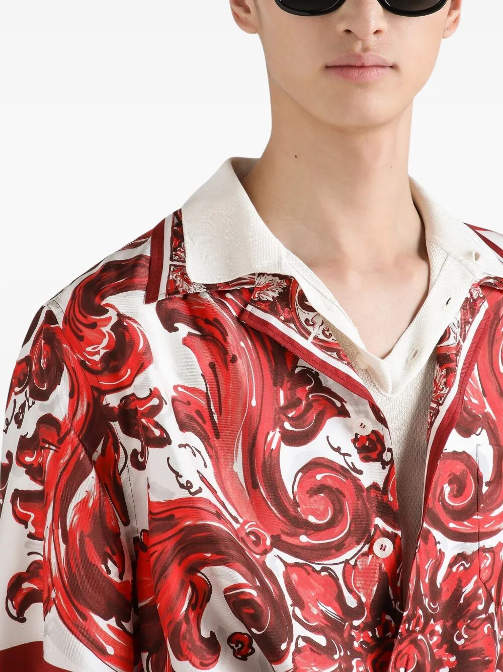 Dolce & Gabbana Men Camicia Stampa Maiolica DOLCE & GABBANA