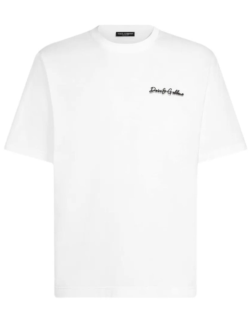 Dolce & Gabbana Men Cotton T-Shirt With Logo Embroidery DOLCE & GABBANA
