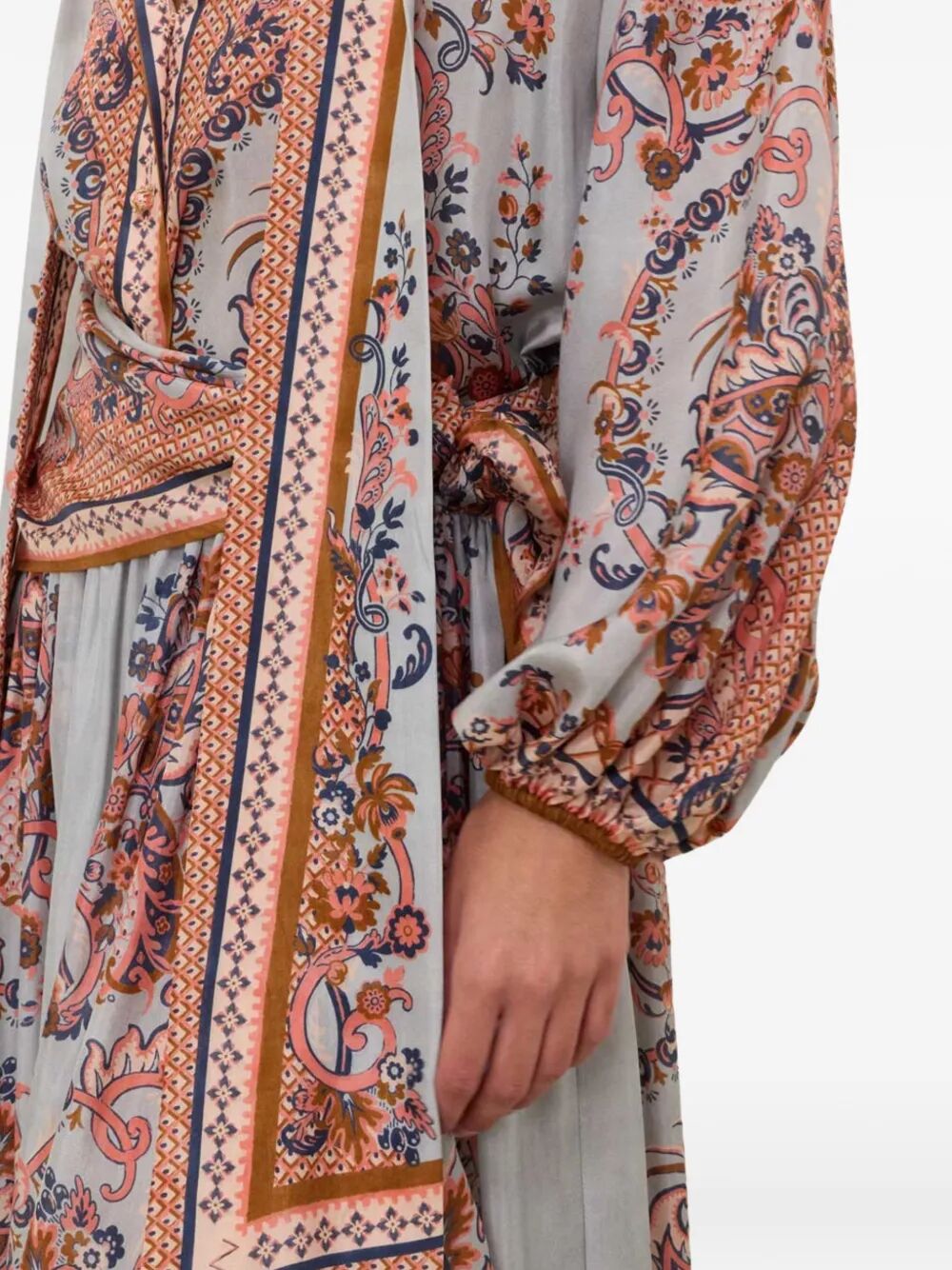 Zimmermann Women Aster Tie Neck Silk Blouse ZIMMERMANN