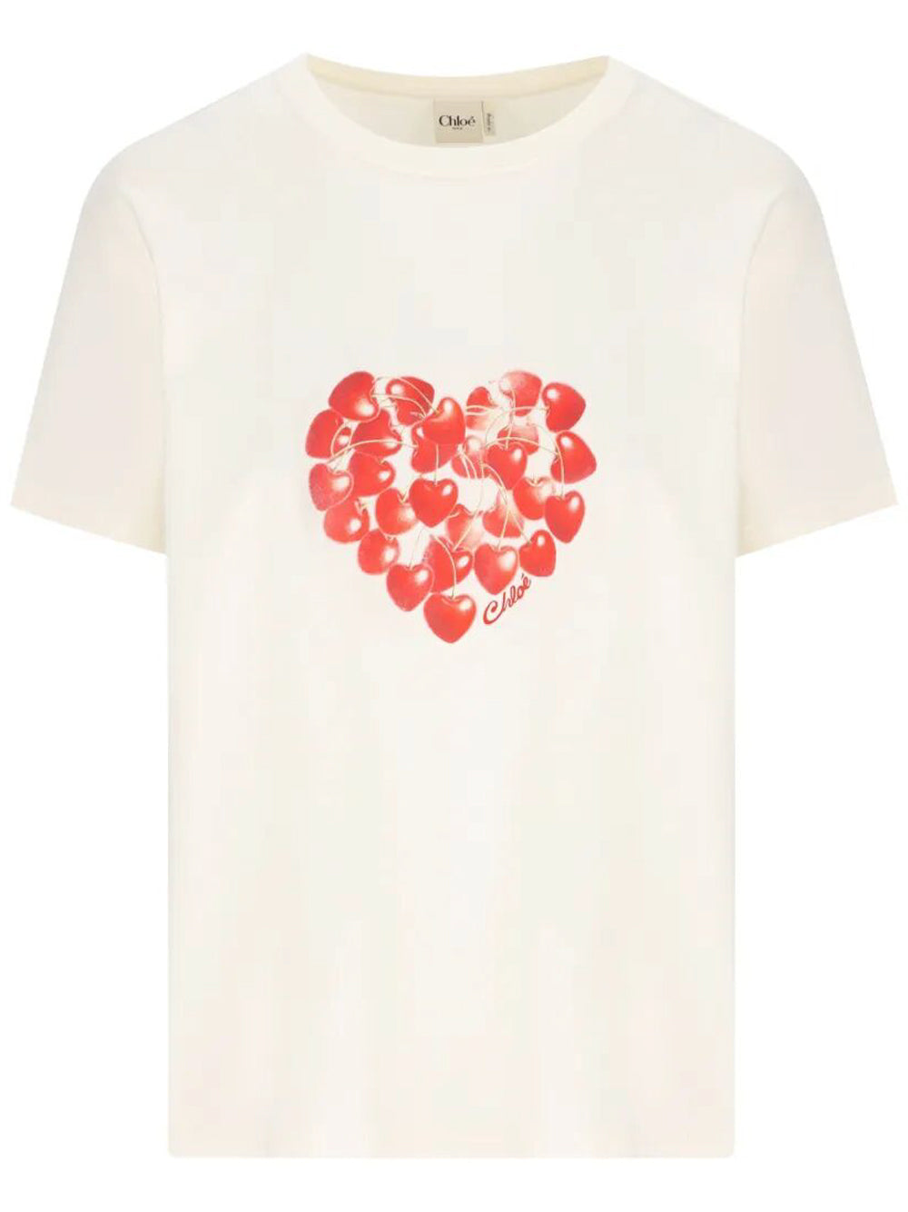 Chloe Women Cherries Print Cotton T-Shirt CHLOE