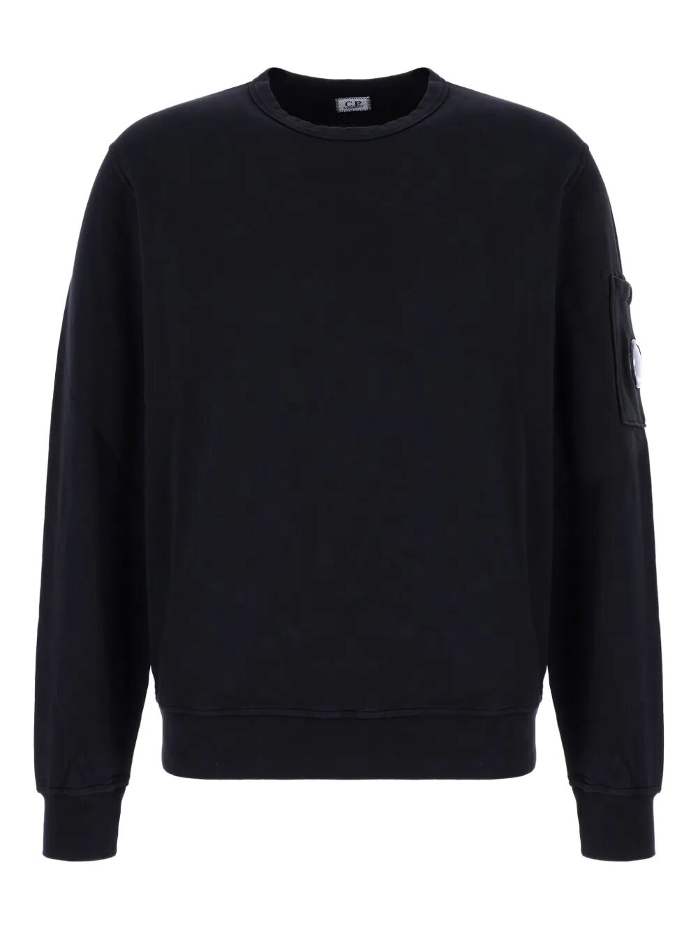 C.P. Company Men Crewneck Fleece Sweatshirt With Logo Badge C.P. COMPANY
