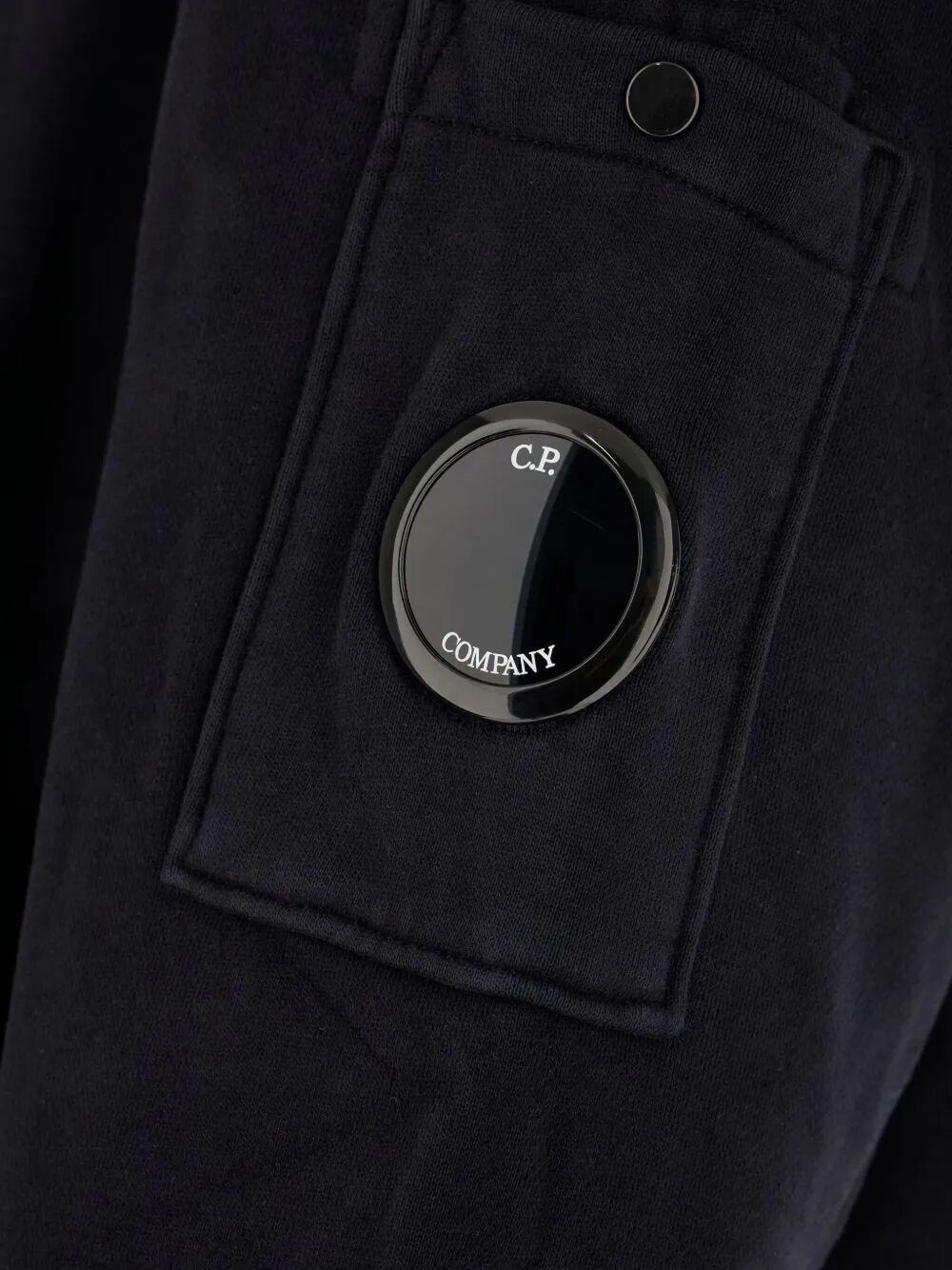 C.P. Company Men Crewneck Fleece Sweatshirt With Logo Badge C.P. COMPANY