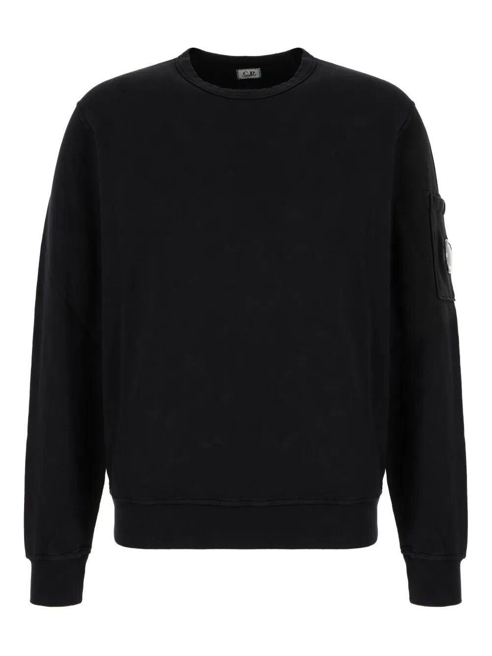 C.P. Company Men Crewneck Fleece Sweatshirt With Logo Badge C.P. COMPANY