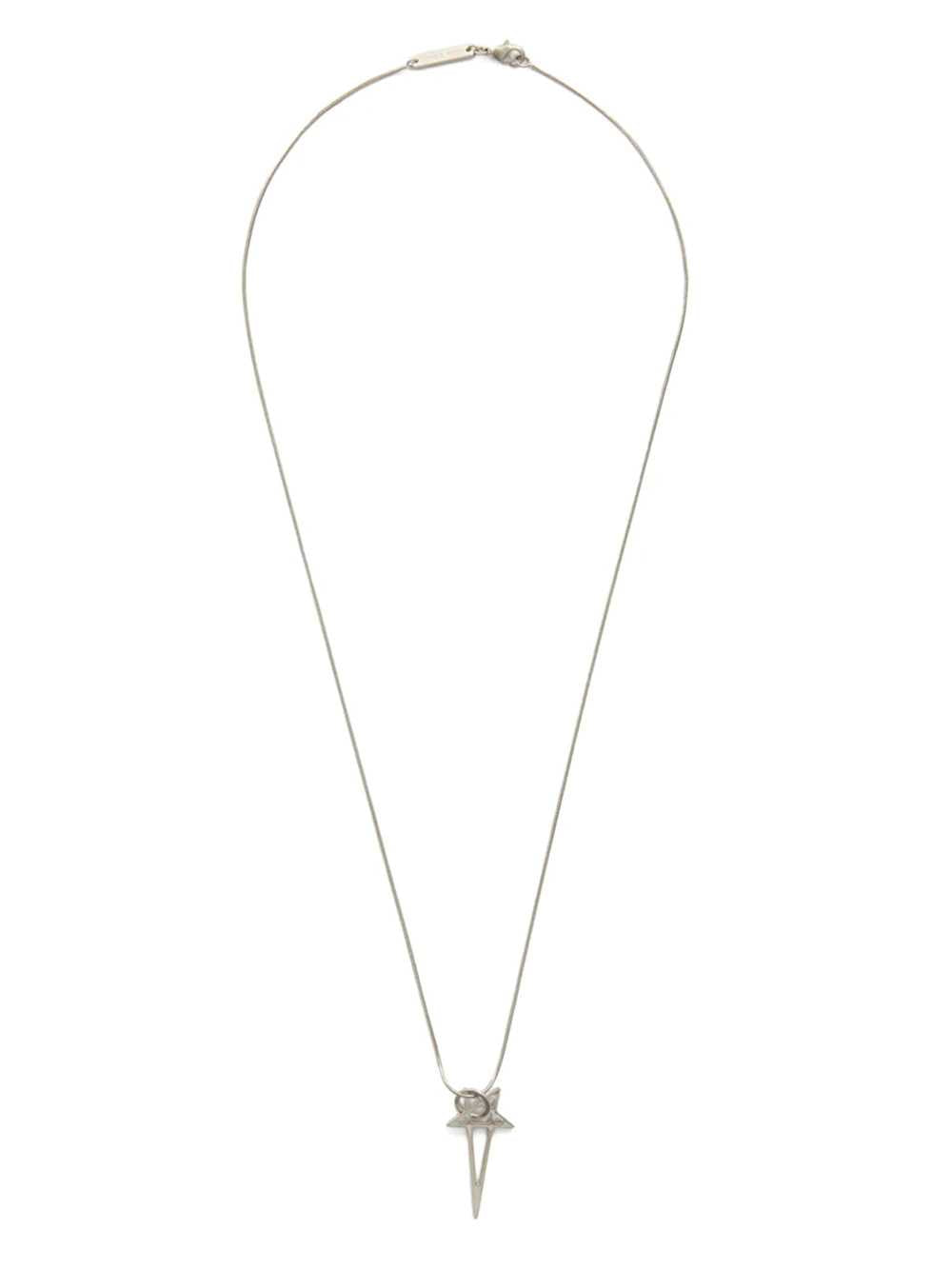 Rick Owens Men Rick Owens Pentagram Pendant In Palladium Brass RICK OWENS