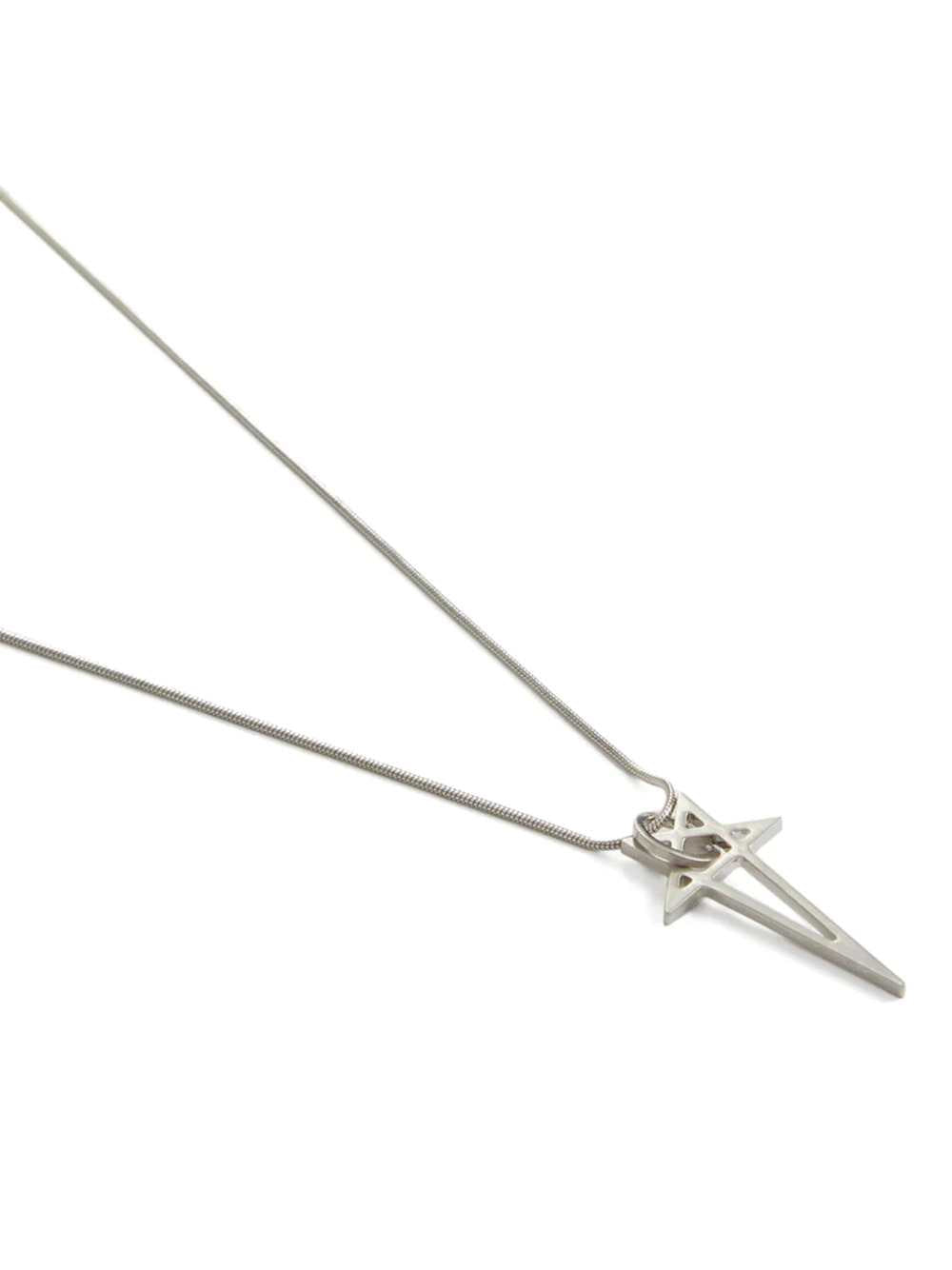 Rick Owens Men Rick Owens Pentagram Pendant In Palladium Brass RICK OWENS