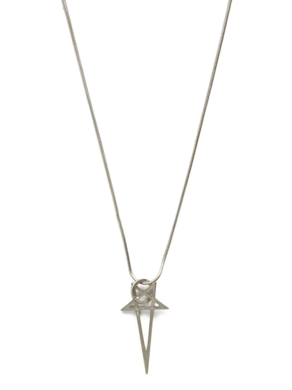 Rick Owens Men Rick Owens Pentagram Pendant In Palladium Brass RICK OWENS