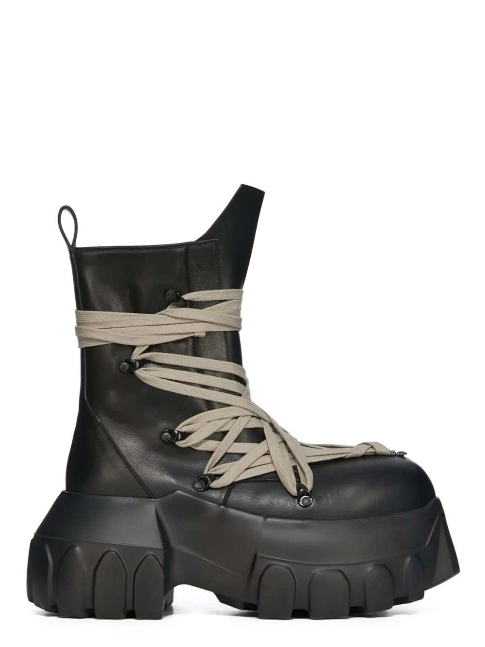 Rick Owens Men Leather Boots - Megalace Mega Tractor RICK OWENS